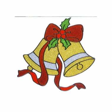 Etalage sticker kerstklok 18 cm
