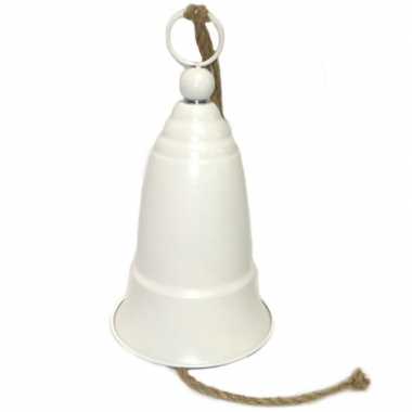 Kerstbel/kerstklok groot 23 x 45 cm metaal wit