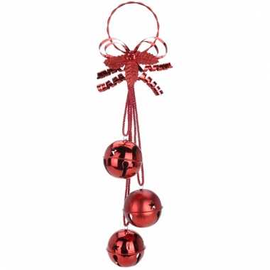 Kerstbellen decoratiehanger rood 50 cm