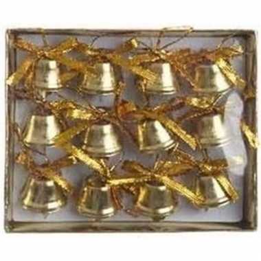 Kerstklokjes goud 12 stuks